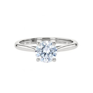 Lotus 4-Prong Solitaire Engagement Ring