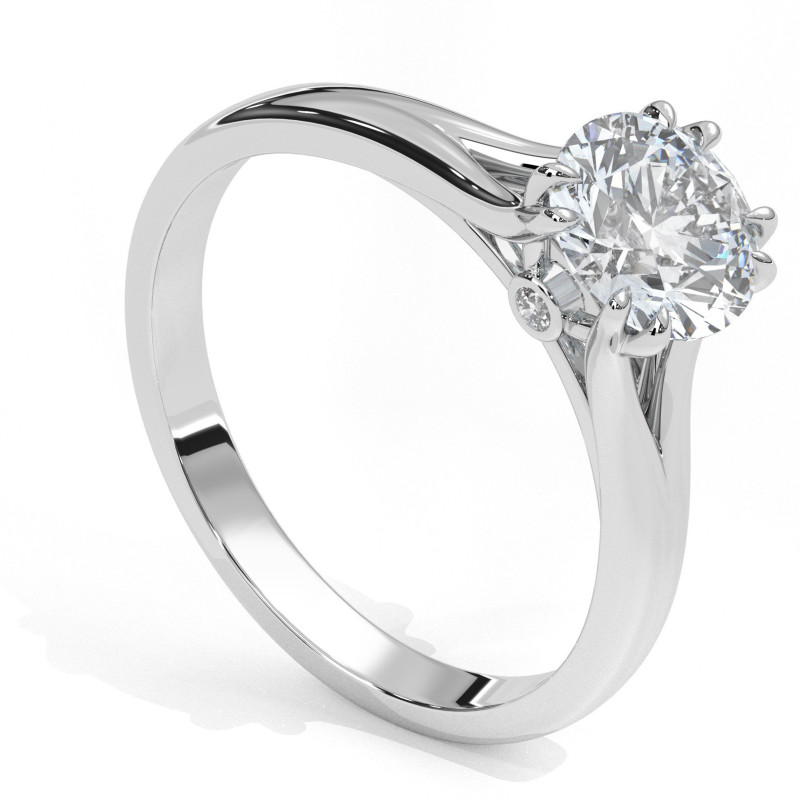 Pierścionek z diamentem od 0.30ct do 1.0ct z białego złota [P02020103B]