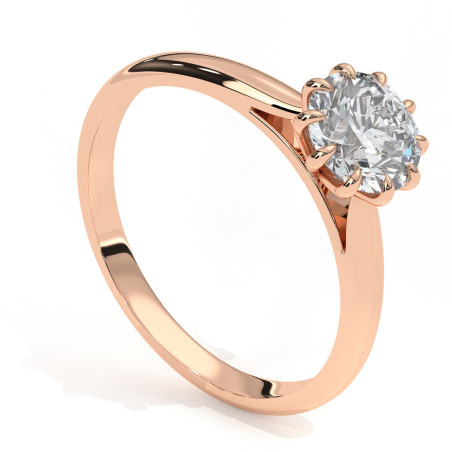 Pierścionek z diamentem od 0.30ct do 1.0ct z różowego  złota [P02050103R]
