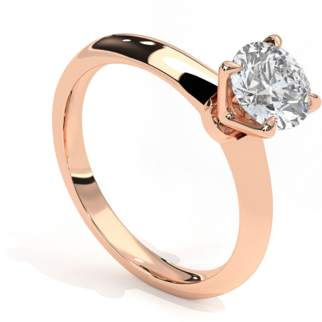 Pierścionek z diamentem od 0.30ct do 1.0ct z różowego złota [P02070103R]