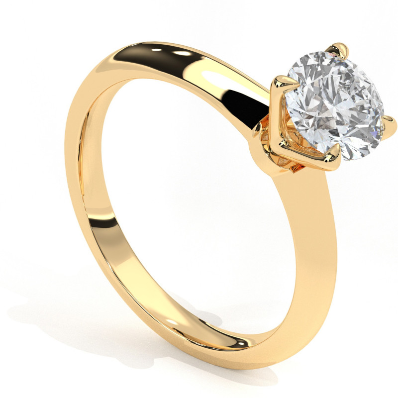 Pierścionek z diamentem od 0.30ct do 1.0ct z żółtego złota [P02070103Z]