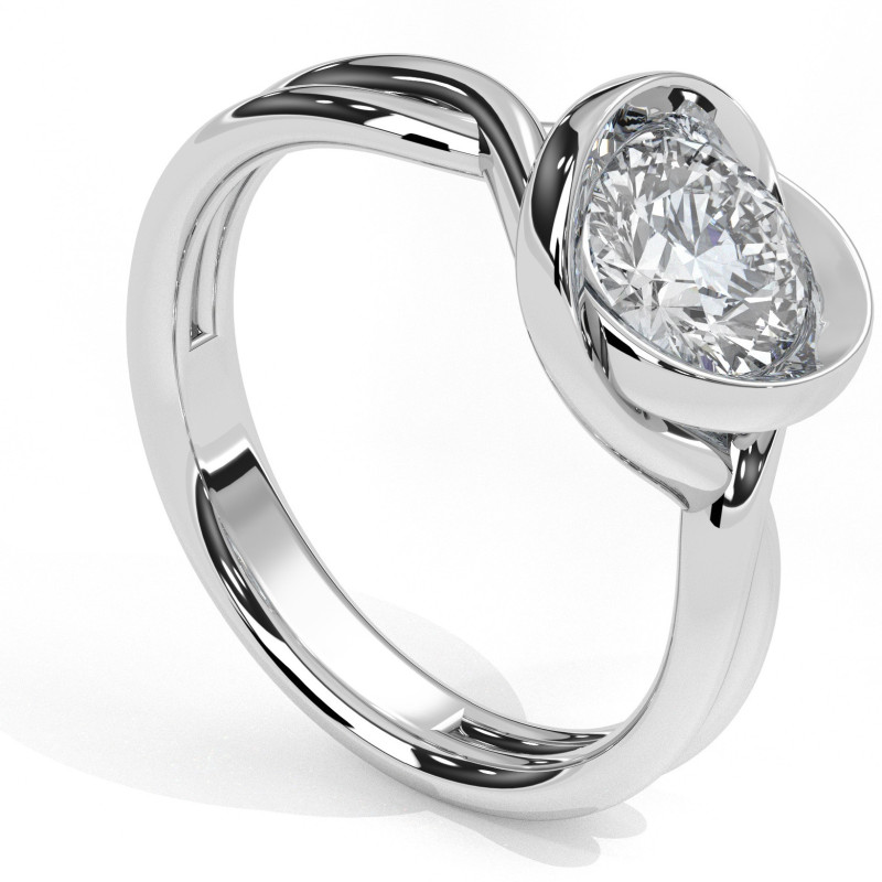 Pierścionek z diamentem od 0.30ct do 1.0ct z platyny [P02080103P]