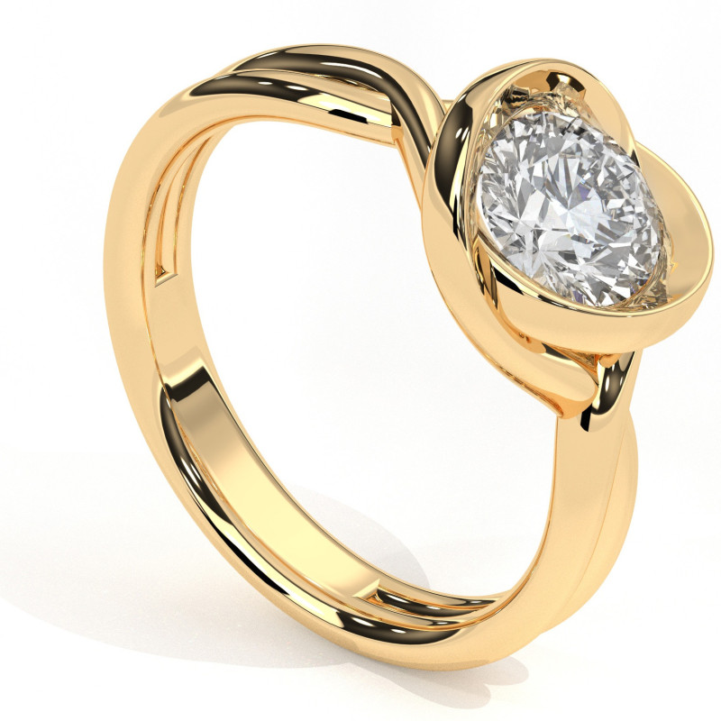 Pierścionek z diamentem od 0.30ct do 1.0ct z żółtego złota [P02080103Z]