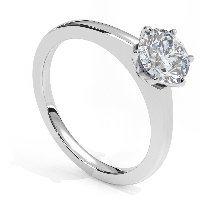 Pierścionek z diamentem od 0.30ct do 1.0ct z platyny [P02090103P]
